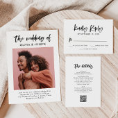 Chic Casual script en foto | Bruiloft Acryl Uitnodigingen