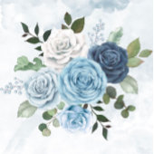 Dusty Blue Waterverf Floral Brunch en Bubble Kaart