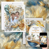 Chic Elegant Wervelt in Goud, Zilver, Blauw, Geel Cadeaupapier