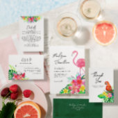 Floral Tropical Hawaiian QR Code Bruiloft RSVP