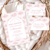 Chic French Toile Baby Shower Kaart