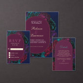 Chique juweeltinten bloemen trouwtafel nummers acryl bord (Personaliseer de collectie van deze zelfstandige maker.)