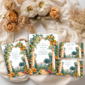 Chic Lemon Mediterraanse Zomer Bruiloft Acryl Uitnodigingen