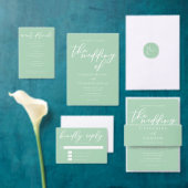 Chic Mint Green Paar Foto Spring Save The Date (Personaliseer de collectie van deze zelfstandige maker.)