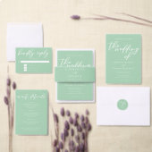 Chic Mint Green White Typography Spring Save The Date (Personaliseer de collectie van deze zelfstandige maker.)