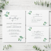 Chic Script Eucalyptus Foliage Weddenschap Informa Informatiekaartje (Personaliseer de collectie van deze zelfstandige maker.)