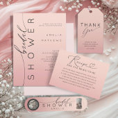 Minimalist Peach & Pink Thank You Bridal Shower Cadeaulabel