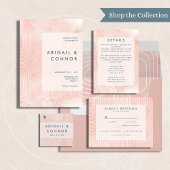 Chique perzik ovalen & cirkels bruiloft kaart