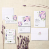 Paarse Lavendel Roze Bloemen Dank u Bruiloft Servet (Personaliseer de collectie van deze zelfstandige maker.)