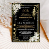 Parels Witte Bloemen Art Deco Gatsby 20s Verjaarda Ronde Sticker