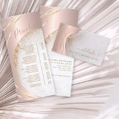 Elegant monogramme Name Roos Gold Glitter Custom Bagagelabel