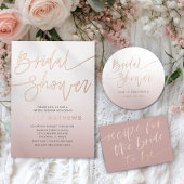 Modern Rose Gold Gradient Bridal Shower Servet