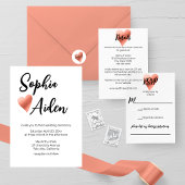 Chique Roos Gouden Hart Bruiloft Retouradres Etiket