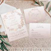 Minimal Rose Gold Wedding Kaart