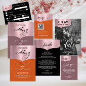 Chic Script Pink Rose Gold Arch Wedding Acryl Uitnodigingen