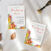 Herfst Thanksgiving Waterverf Pompoen Theedoek