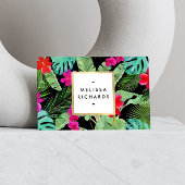Chic Tropical Print Waterverf Flat Note Kaart