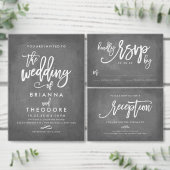 Chique Typografie Chalkboard bruiloft uitnodiging (Personaliseer de collectie van deze zelfstandige maker.)