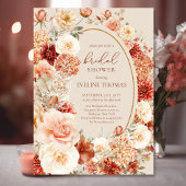 Gevarieerde herfst bloemenroestige ivoor blozen sa waterfles etiket