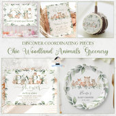 Chic Woodland Animals Greenery Dessert Table Menu Poster