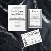 Uitnodiging tot het huwelijk van Chicago Skyline (Personaliseer de collectie van deze zelfstandige maker.)