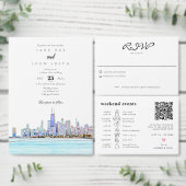 Chicago Skyline Spansih Response Kaart (Personaliseer de collectie van deze zelfstandige maker.)