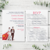 China paar bruiloft uitnodiging (Personaliseer de collectie van deze zelfstandige maker.)