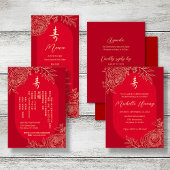 Tweetalige Ranunculus Chinese "Longevity" Verjaard Menu