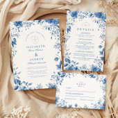 Chinoiserie Frans Blauw Victoriaans Bloemen Bruilo Save The Date