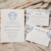 Chinoiserie  Monogram Kalligrafie Bruiloft Kaart