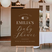 Chocolade Bruine Chic Baby Shower Uitnodiging
