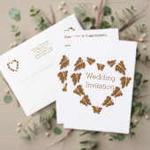 Chocoladekleurige vlinders ontwerp bruiloft all in one uitnodiging (Personaliseer deze collectie van deze onafhankelijke maker. Test)