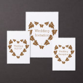Chocoladekleurige vlinders ontwerp bruiloft all in one uitnodiging (Personaliseer de collectie van deze zelfstandige maker.)
