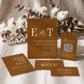 Elegante Minimalistische Chocolade Bruiloft Kaart