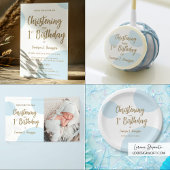 1e Verjaardag doopfeest Blauw baby jongen feest Bedankdoosjes