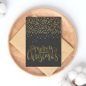 Vrolijk kerstfeest Elegant Gold Script Typografie  Satijnen Lint