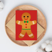 Cute Gingerbrood Man | Kerstfeestsage Green Kaart