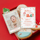 Kerst 1e verjaardag Party Boy Spandoek