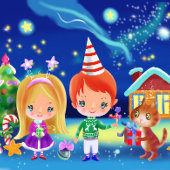 vrolijk kerstfeest! Decoratieve blauwe tekeningen  Tweekleurige Koffiemok