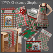 1940s Xmas Gingham Schort