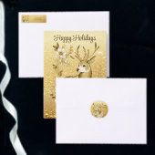 Gouden bloemenrendieren keramisch ornament (Personaliseer de collectie van deze zelfstandige maker.)