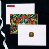 Groene rode decoratieve vakantie satijnen lint