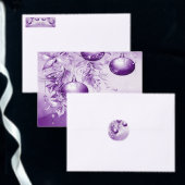 Paarse Ornamenten kerstfeest Kaart