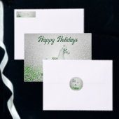 Witte Schommelpaard Groene Kerst Papier Onderzette Kartonnen Onderzetters