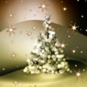 Retouradres Kerstmis Golden Tree Shiny Stars Etiket