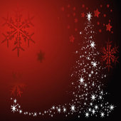 Kerstfeest Witte sterren Boom Rode sneeuwvlokken Koffiemok