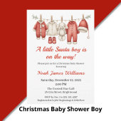 Christmas Baby shower Boy | Santa Baby Invitation Kaart