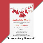 kerst-Baby shower | Santa Kleding Rood & Wit Papieren Bordje