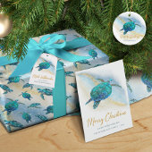 Zee Turtle Christmas Tropical Beach Sparkle Kleine Kerstsok