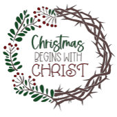 KERSTMIS BEGINT W / CHRISTUS Schrift krans groen Mok